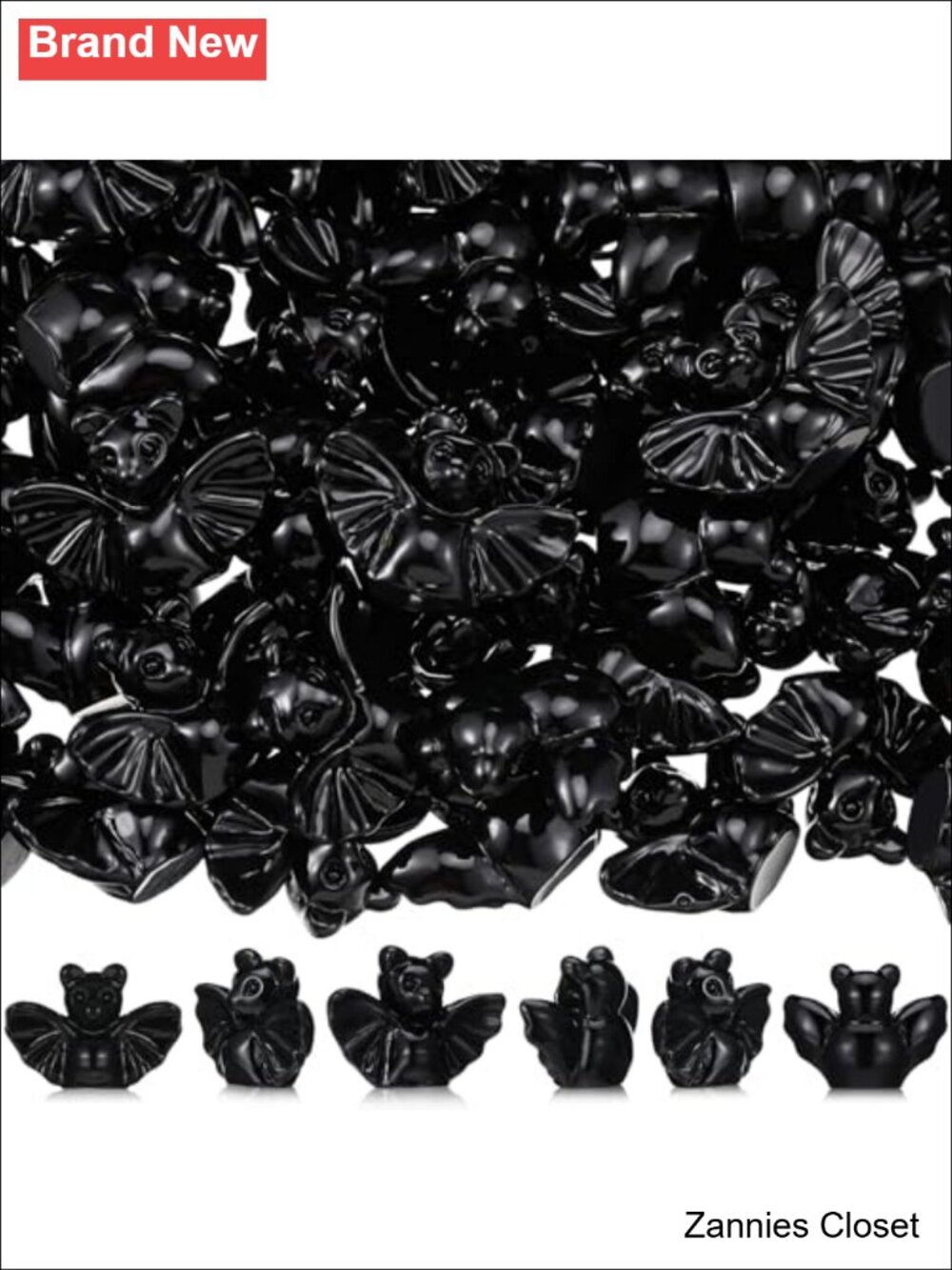 👻 50 Pcs Halloween Mini Bats Spooky Resin Figures Matte Decor